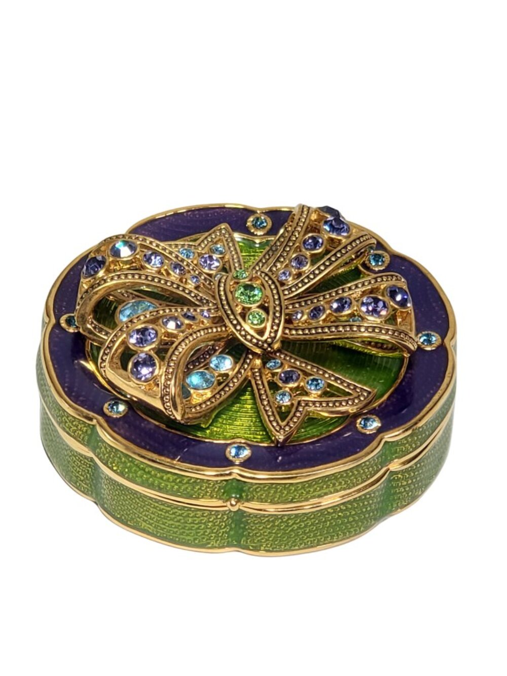 Joan Rivers Trinket Box with Detachable Brooch & Matching Earrings